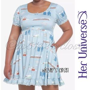 Her Universe Studio Ghibli Spirited Away Sea Railway Ruffle Dress 2X 18 20